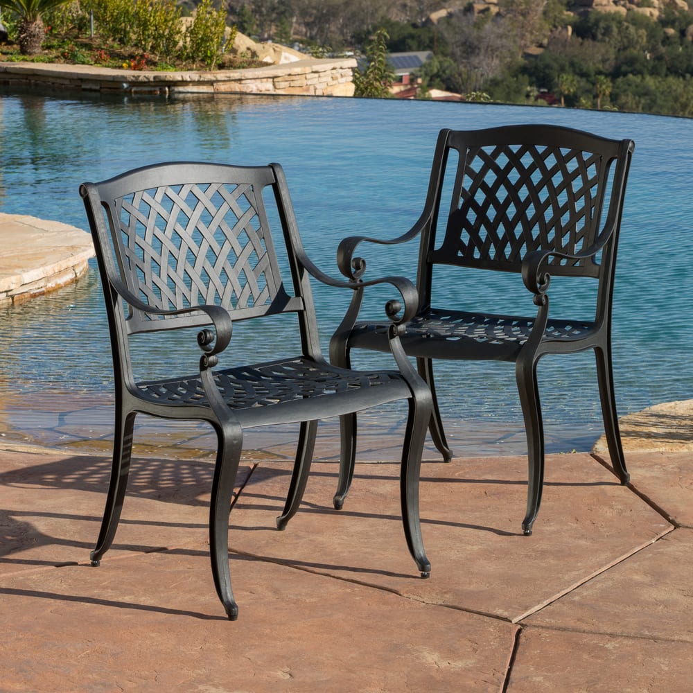 Cayman Aluminum Outdoor Chairs (Set of 2) by Christopher Knight Home - 23.75 x 22.00 x 35.75