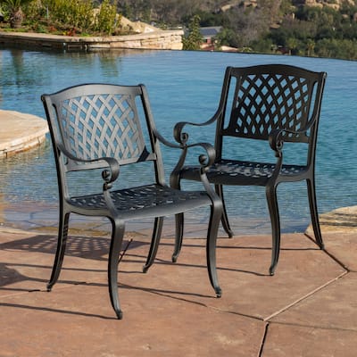 Cayman Outdoor Aluminum Chairs (Set of 2) by Christopher Knight Home - 23.75 x 22.00 x 35.75