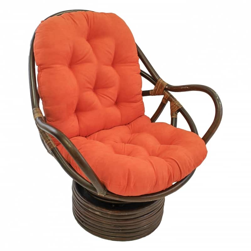 Blazing Needles 48-inch Microsuede Swivel Rocker Cushion- Cushion Only - Specialty - Tangerine Dream