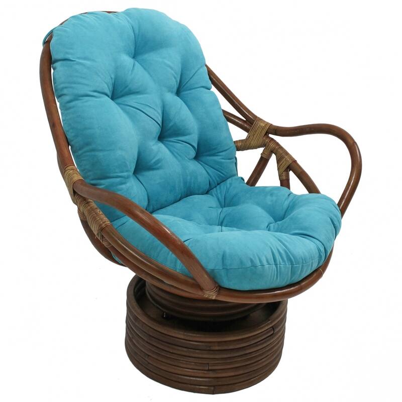 Blazing Needles 48-inch Microsuede Swivel Rocker Cushion- Cushion Only - Specialty - Aqua Blue