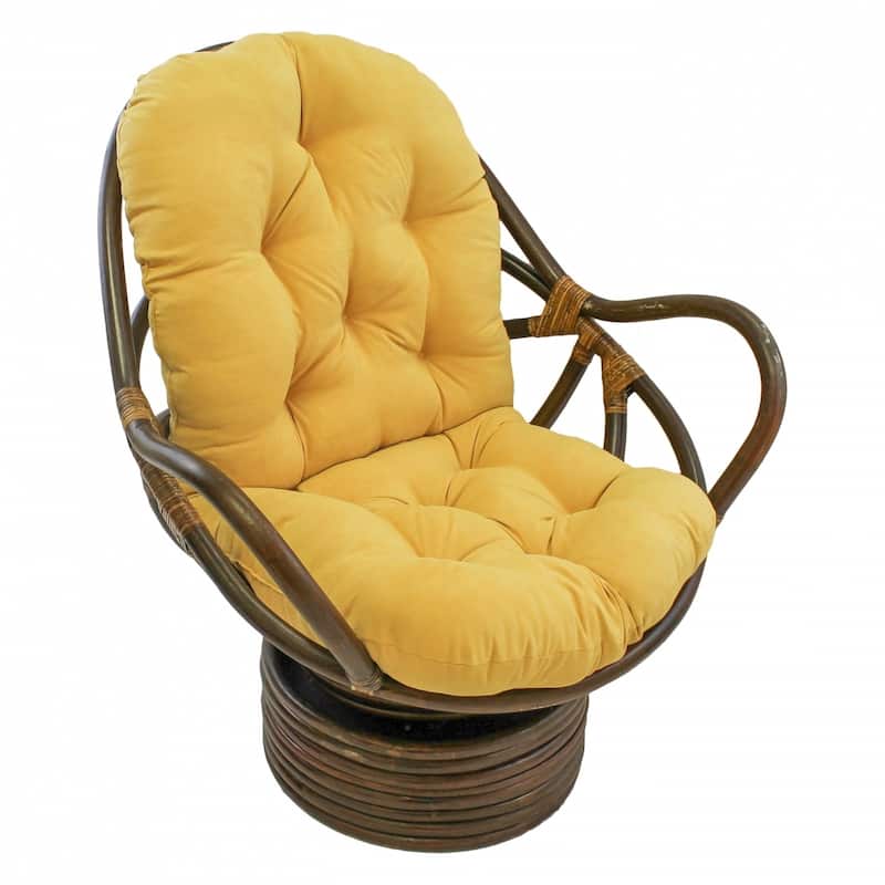 Blazing Needles 48-inch Microsuede Swivel Rocker Cushion- Cushion Only - Specialty - Lemon
