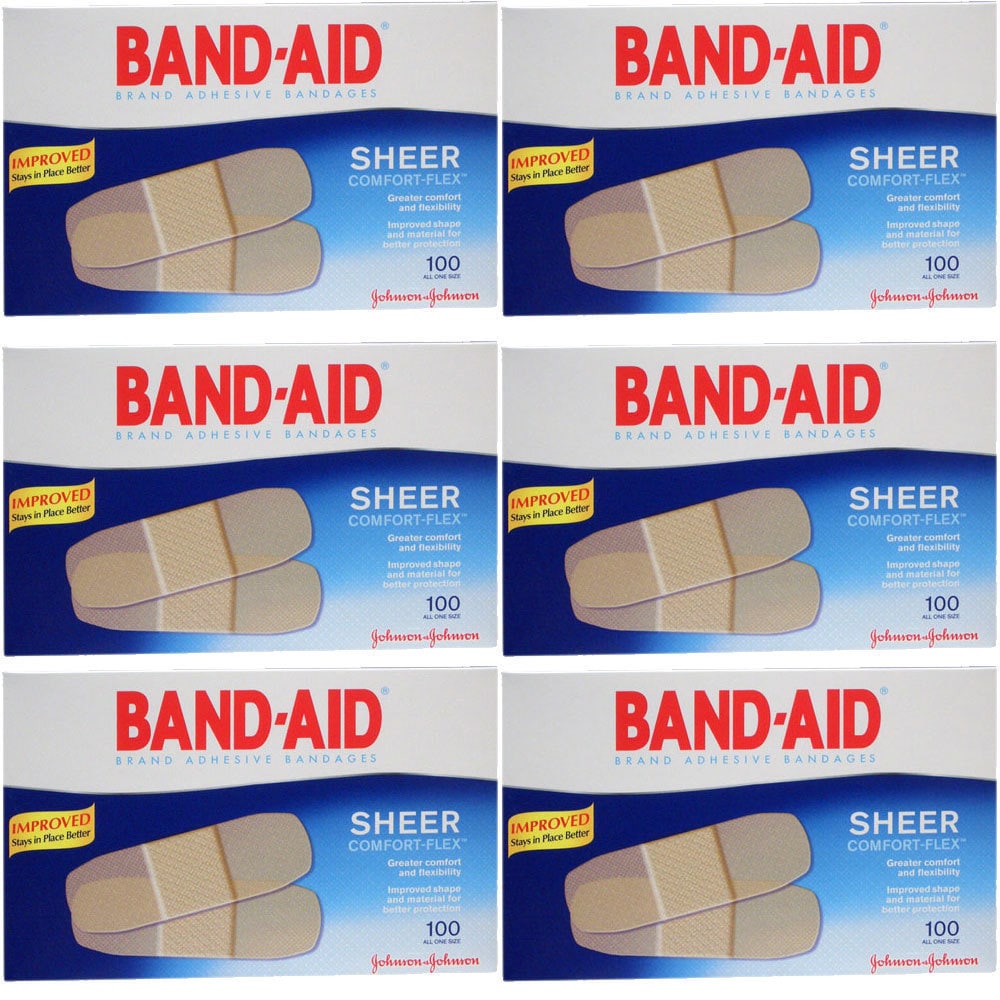 Band aid Sheer Comfort flex 100 count Bandages (pack Of 6)