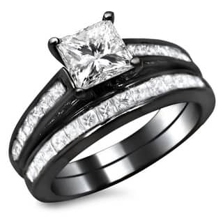 Black Bridal Sets Online At Our Best Wedding Noori 14k Black Gold 1 3 4ct Tdw Princess Cut Diamond Bridal Set