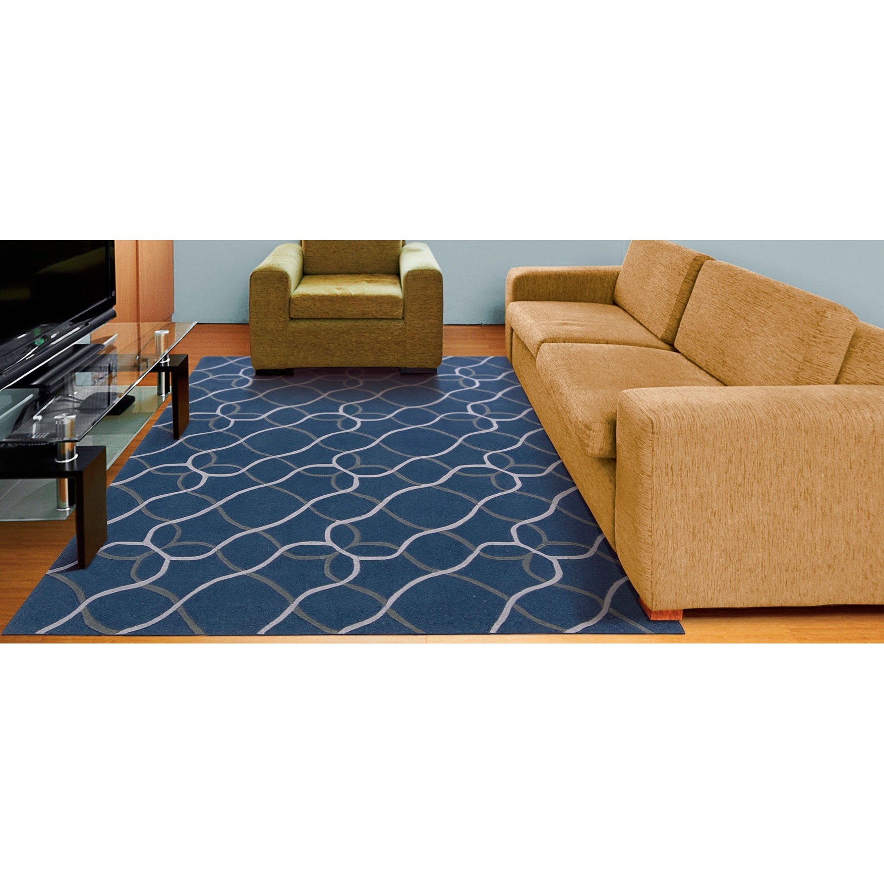 Nourison Contours Hand tufted Denim Rug (36 X 56)