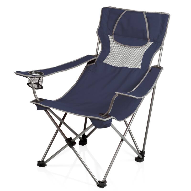 Picnic Time - Outdoor Folding Camp Chair with Carry Bag - Navy Blue