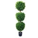 preview thumbnail 2 of 0, 5 Foot Artificial Hedyotis Tree – Large Faux Potted Topiary Plant for Indoor or Outdoor Decoration by Pure Garden - Green