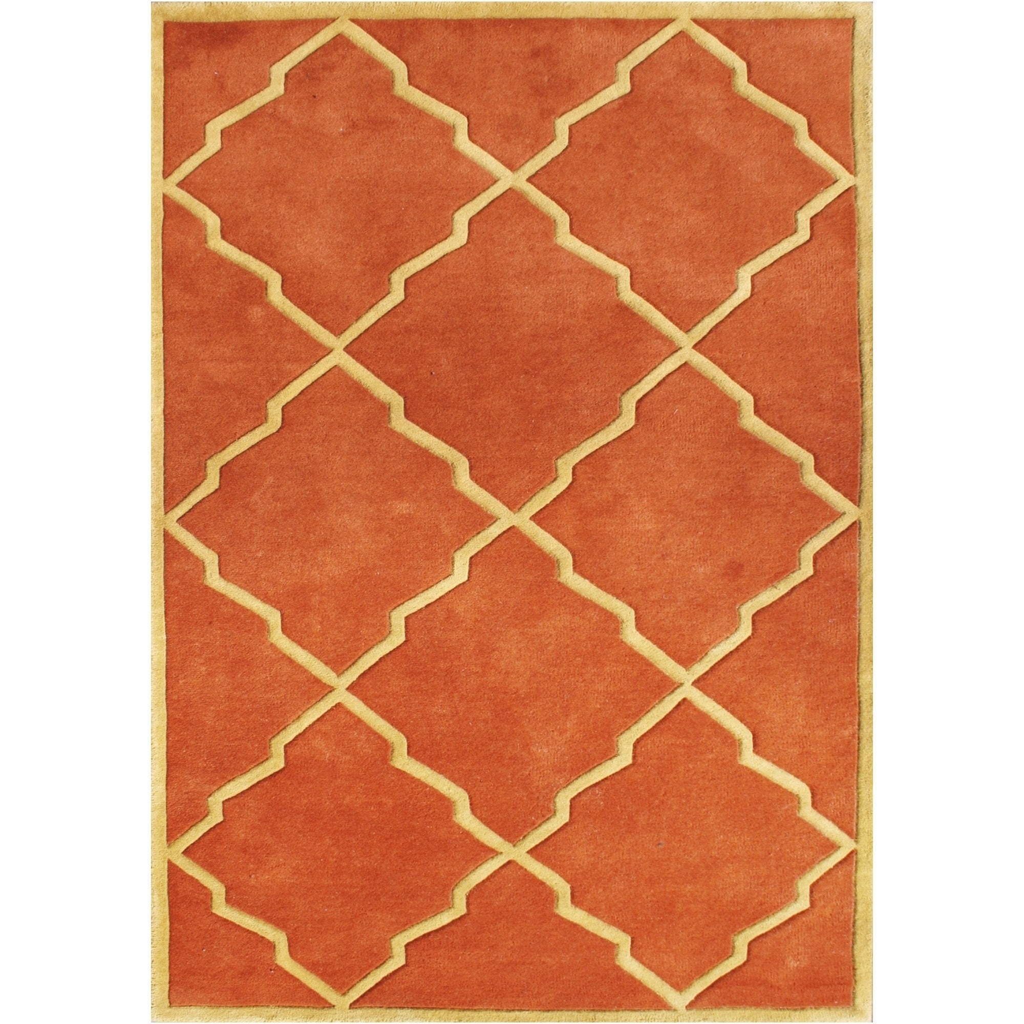 Handmade Alliyah Rust/ Tan New Zealand Blend Wool Rug (9 X 12)