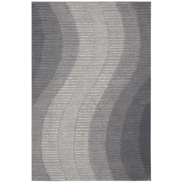 Mulholland Grey/ Smoke Area Rug (8' x 10'6) Nourison 7x9   10x14 Rugs