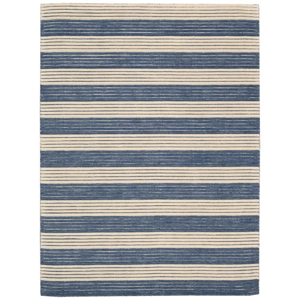 Ripple Midnight Blue Wool Area Rug (56 X 75)