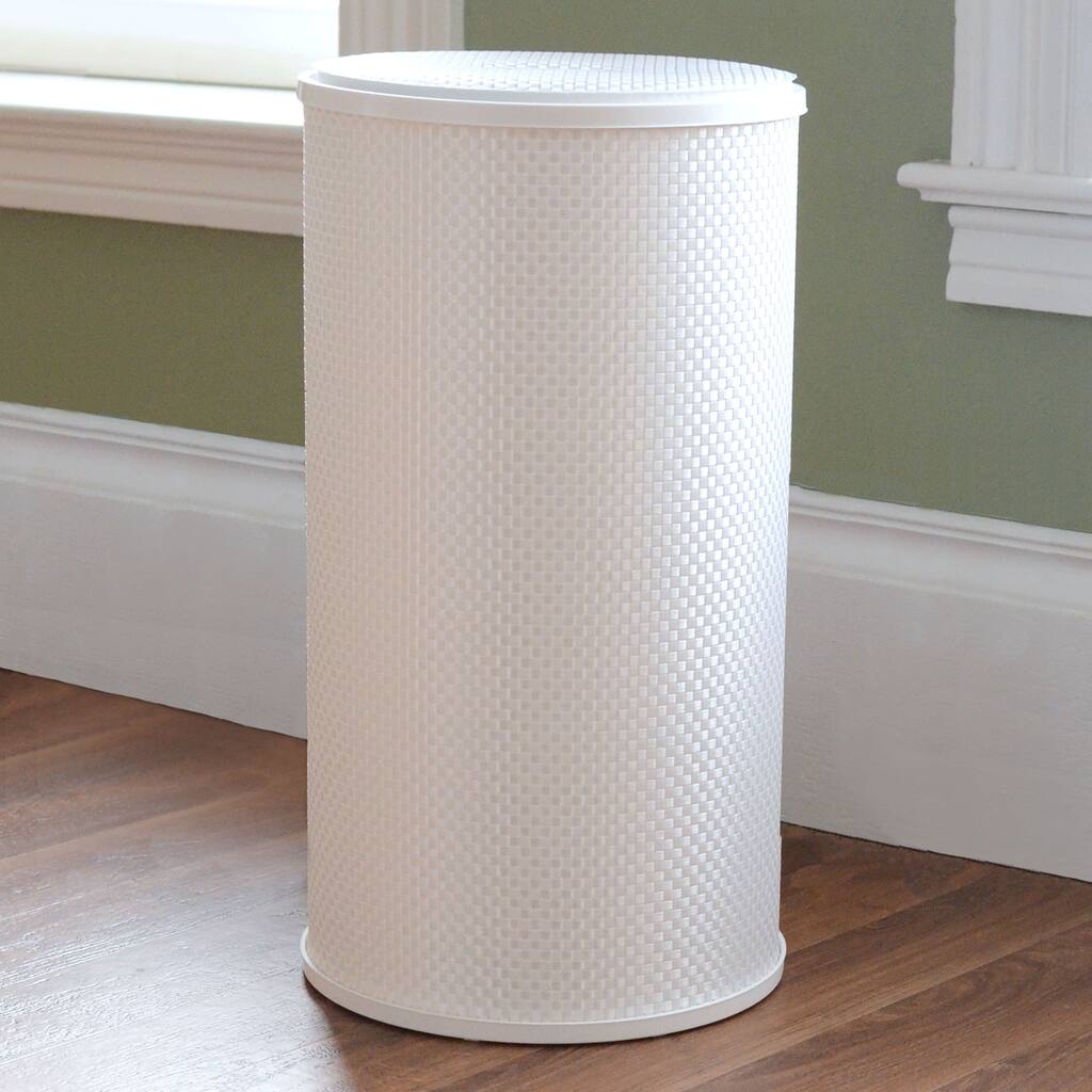 LaMont Home White Basketweave Round Hamper