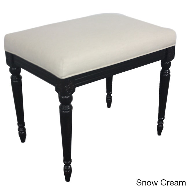 Victoria Padded Bench With Distressed Black Legs