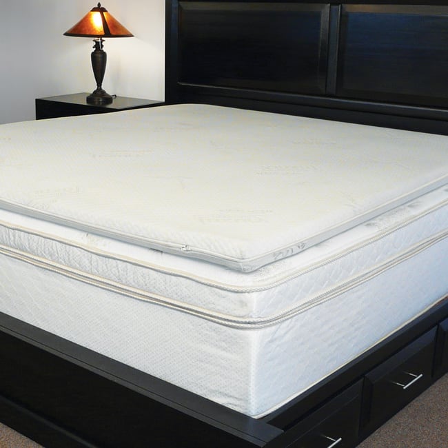 Dual-sided 2.5-inch Multi-season Reversible Memory Foam/ Latex Topper - White