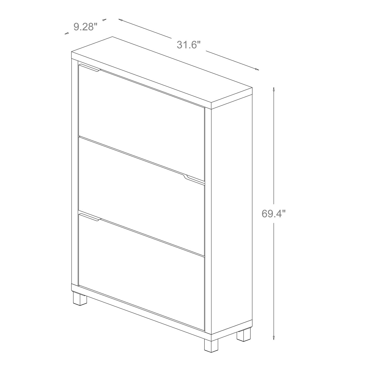 Baxton Studio Simms 3 tier White Wood Modern Shoe Cabinet On