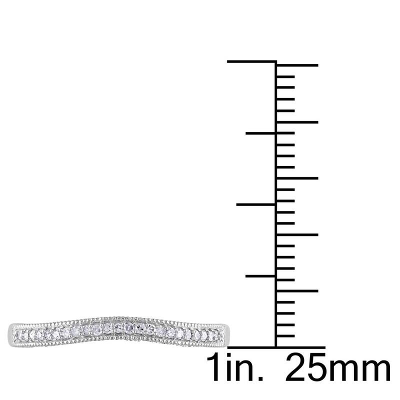Miadora 10k White Gold 1/10ct. Diamond Curved Wedding Band
