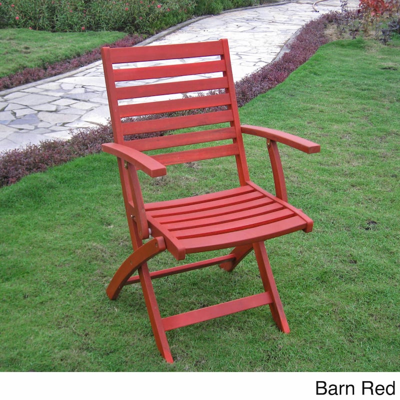 Royal Fiji Acacia Folding Dining Chairs (Set of 2) - Barn Red