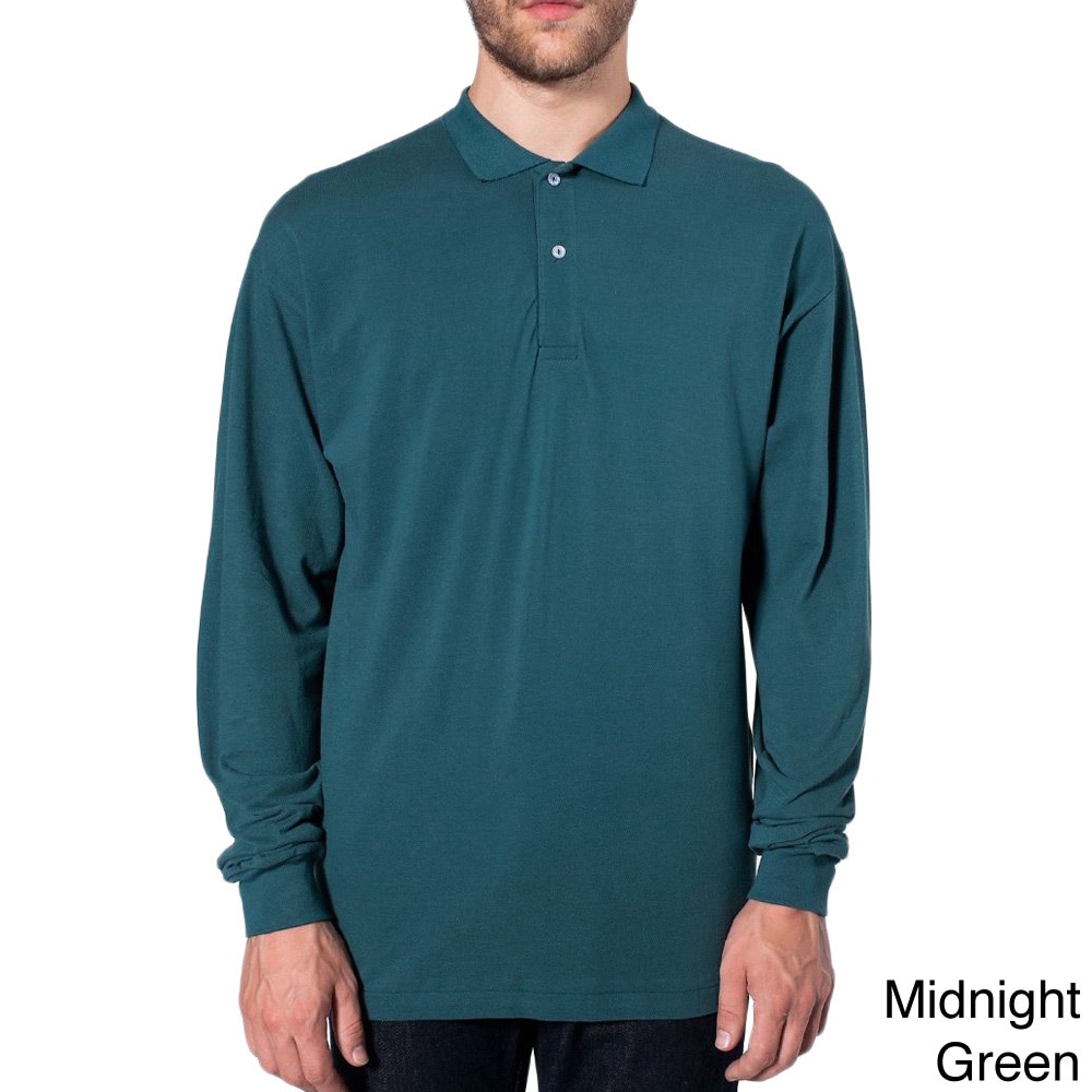 American Apparel American Apparel Mens Pique Cotton Long Sleeve Shirt Green Size 2XL