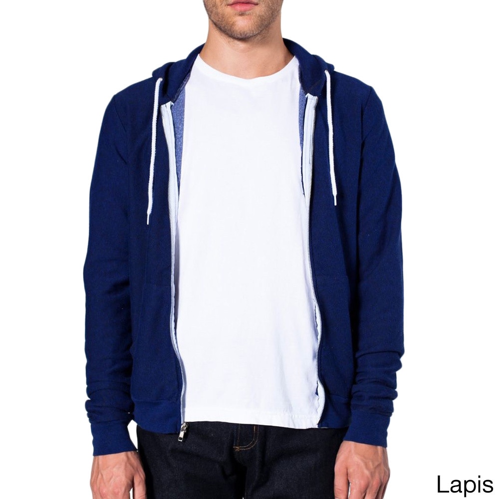 American Apparel American Apparel Unisex Salt And Pepper Zip Hoodie Blue Size XL