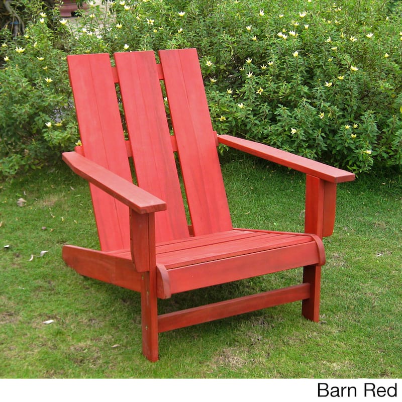 International Caravan Royal Fiji Acacia Adirondack Chair - Barn Red
