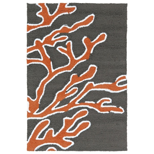 Indoor/ Outdoor Luau Brown Coral Rug (2' x 3') - 2' x 3'