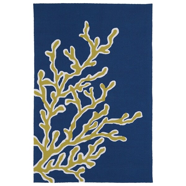 Indoor/ Outdoor Luau Blue Coral Rug - 3' x 5'