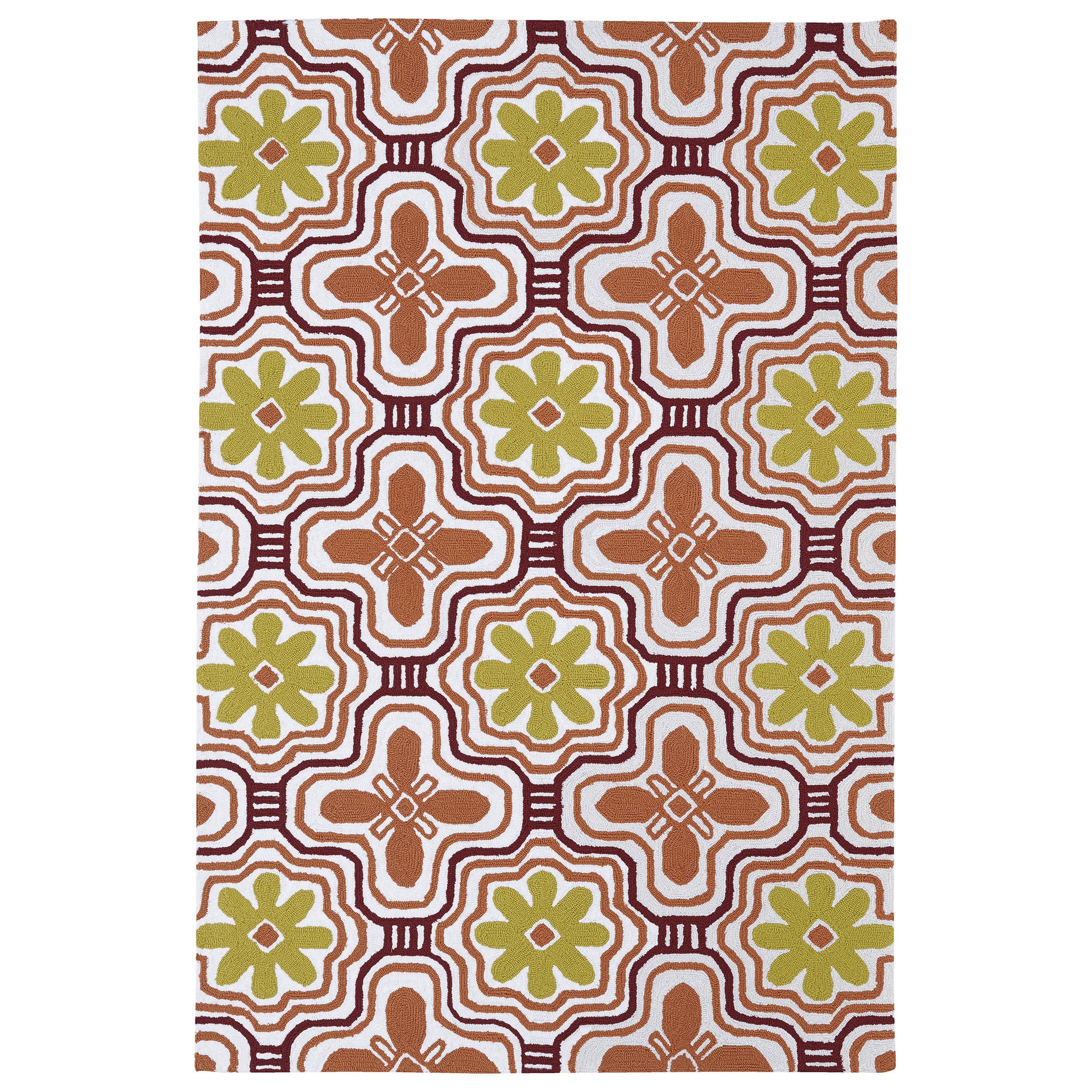 Indoor/ Outdoor Luau Orange Tile Rug (5 X 76)