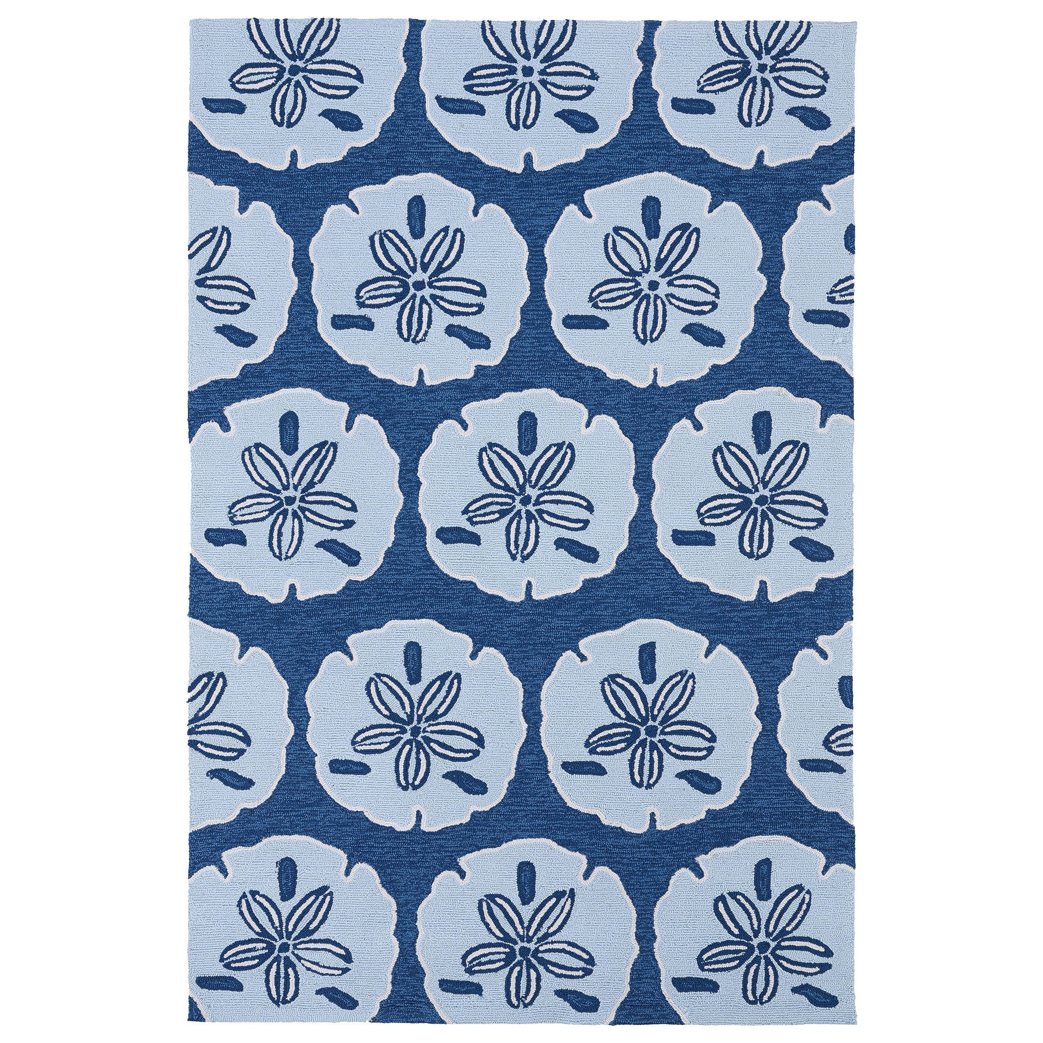 Luau Blue Sand Dollar Print Indoor/ Outdoor Rug (3 X 5)