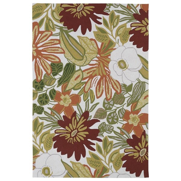 Indoor/ Outdoor Luau Multicolored Jungle Rug (5' x 7'6)