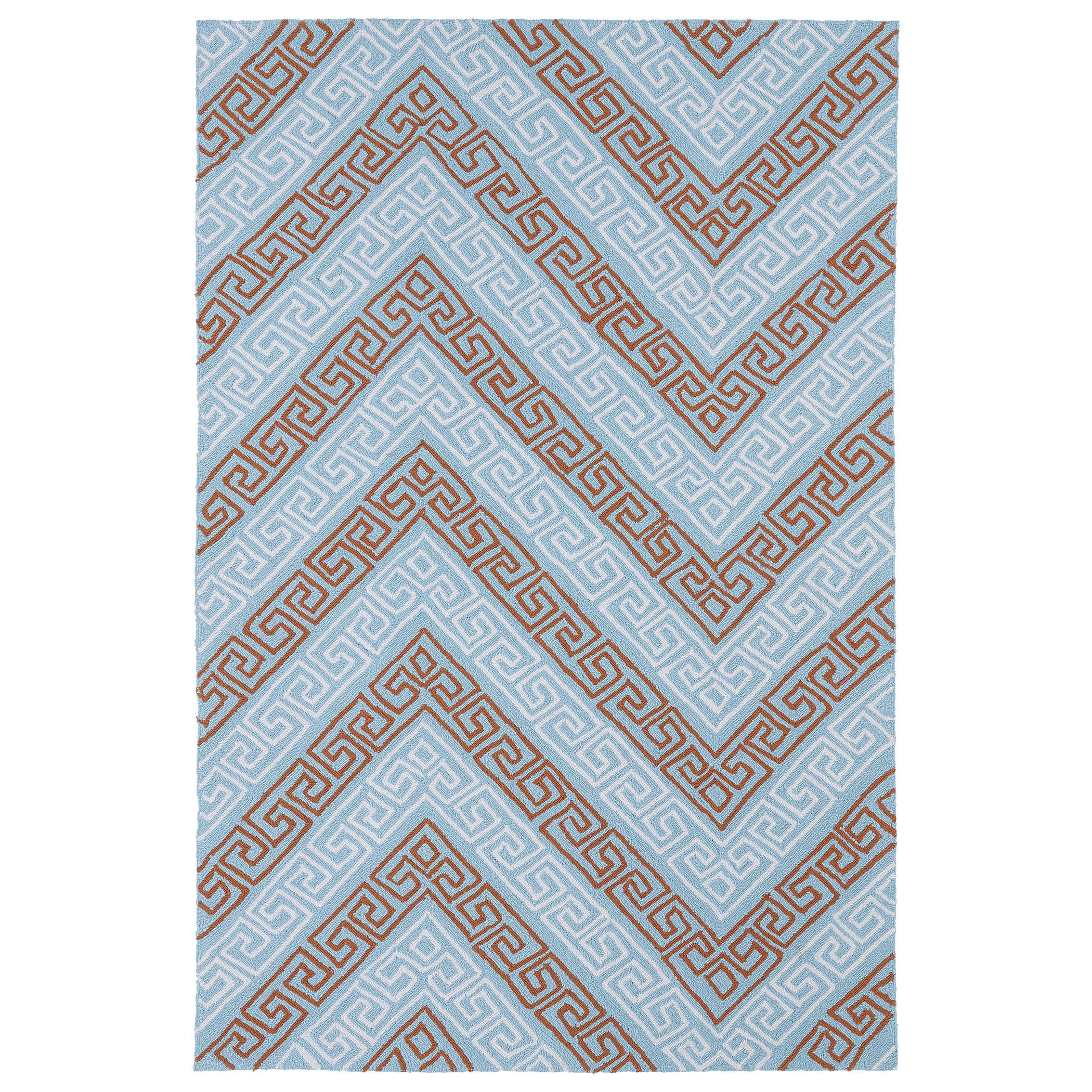 Indoor/ Outdoor Luau Light Blue Chevron Rug (76 X 9)