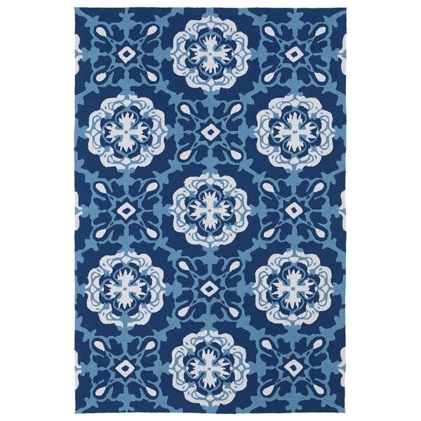 Indoor/ Outdoor Luau Blue Paradise Rug (8'6 x 11'6) - 8'6" x 11'6"