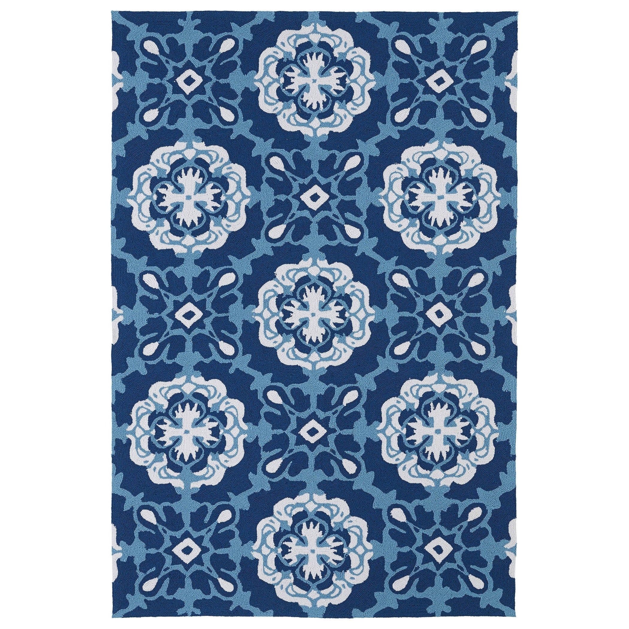 Indoor/ Outdoor Luau Blue Paradise Rug (86 X 116)