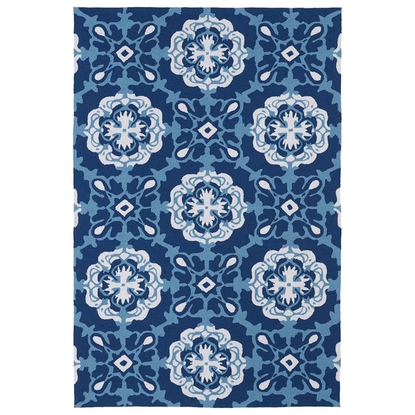 Indoor/ Outdoor Luau Blue Paradise Rug (7'6 x 9') - 7'6" x 9'