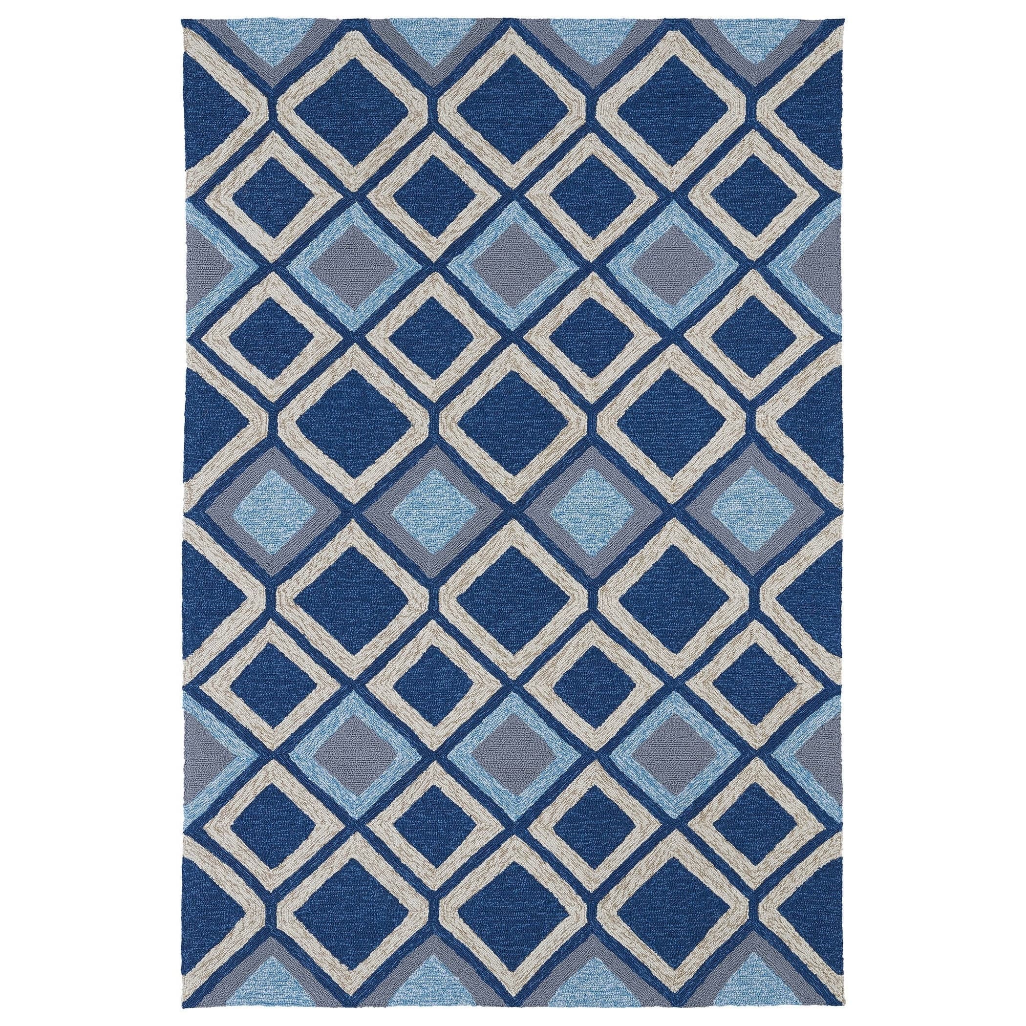 Indoor/ Outdoor Fiesta Moroccan Blue Rug (3 X 5)