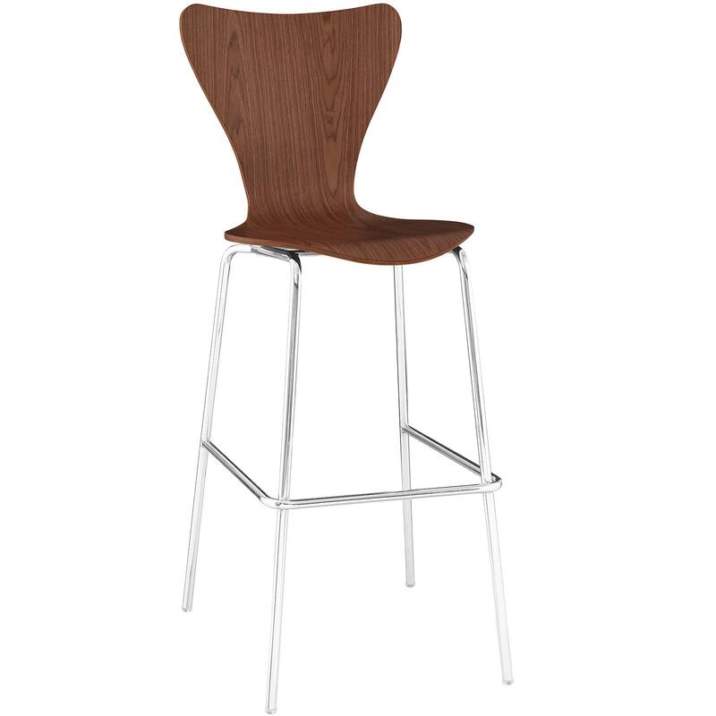 Porch & Den Queensboro Series 7 Chrome Base Chair Bar Stool