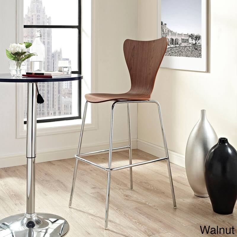 Porch & Den Queensboro Series 7 Chrome Base Chair Bar Stool