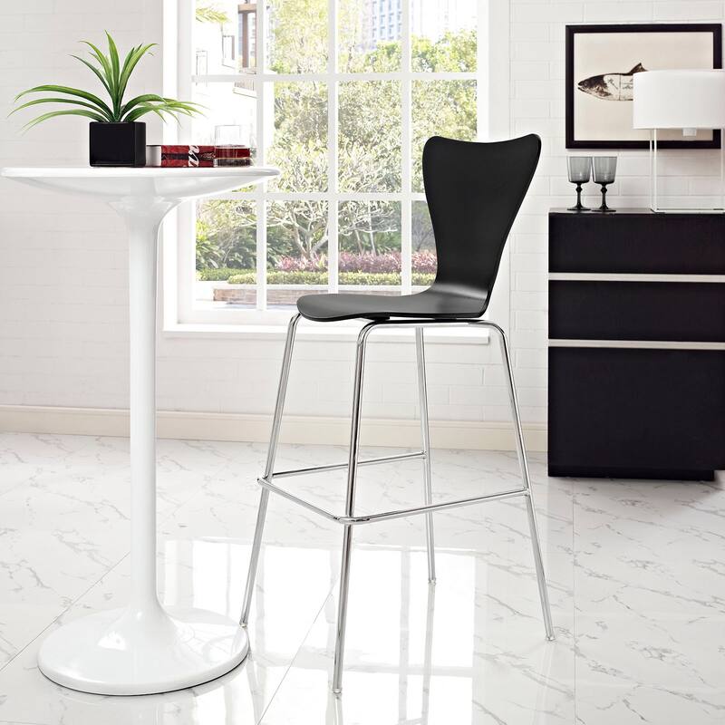 Porch & Den Queensboro Series 7 Chrome Base Chair Bar Stool