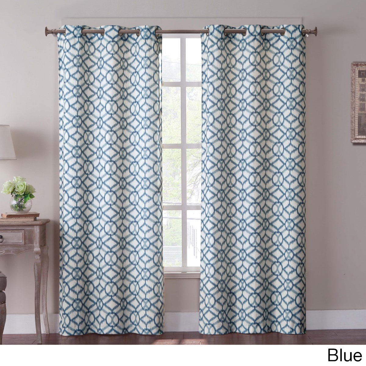 Tanjiers Ikat 84 Inch Grommet Curtain Panel Pair