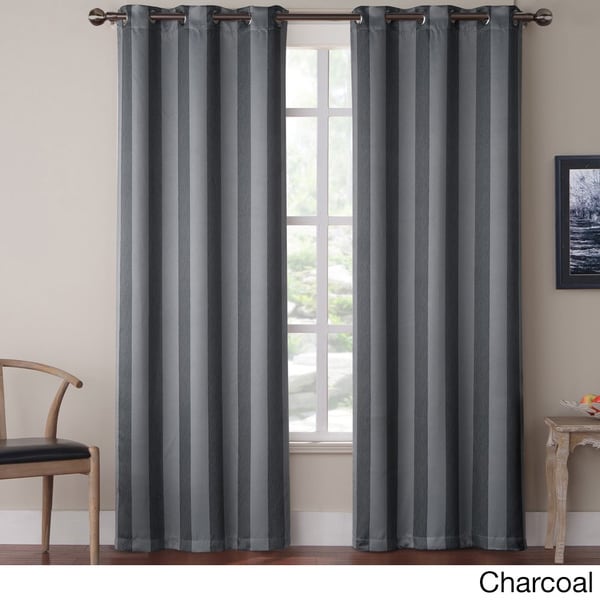 Olsen Stripe Blackout Grommet 84 inch Curtain Panel