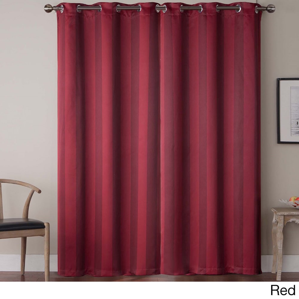 Olsen Stripe Blackout Grommet 84 Inch Curtain Panel