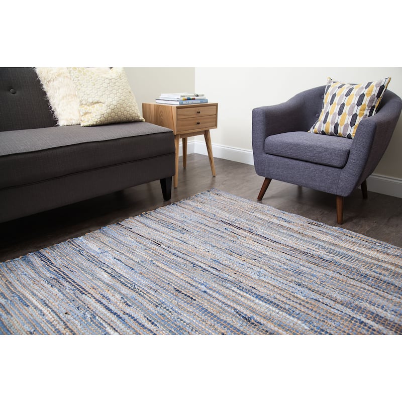 Jani Oki Denim/Jute Hand-loomed Rug