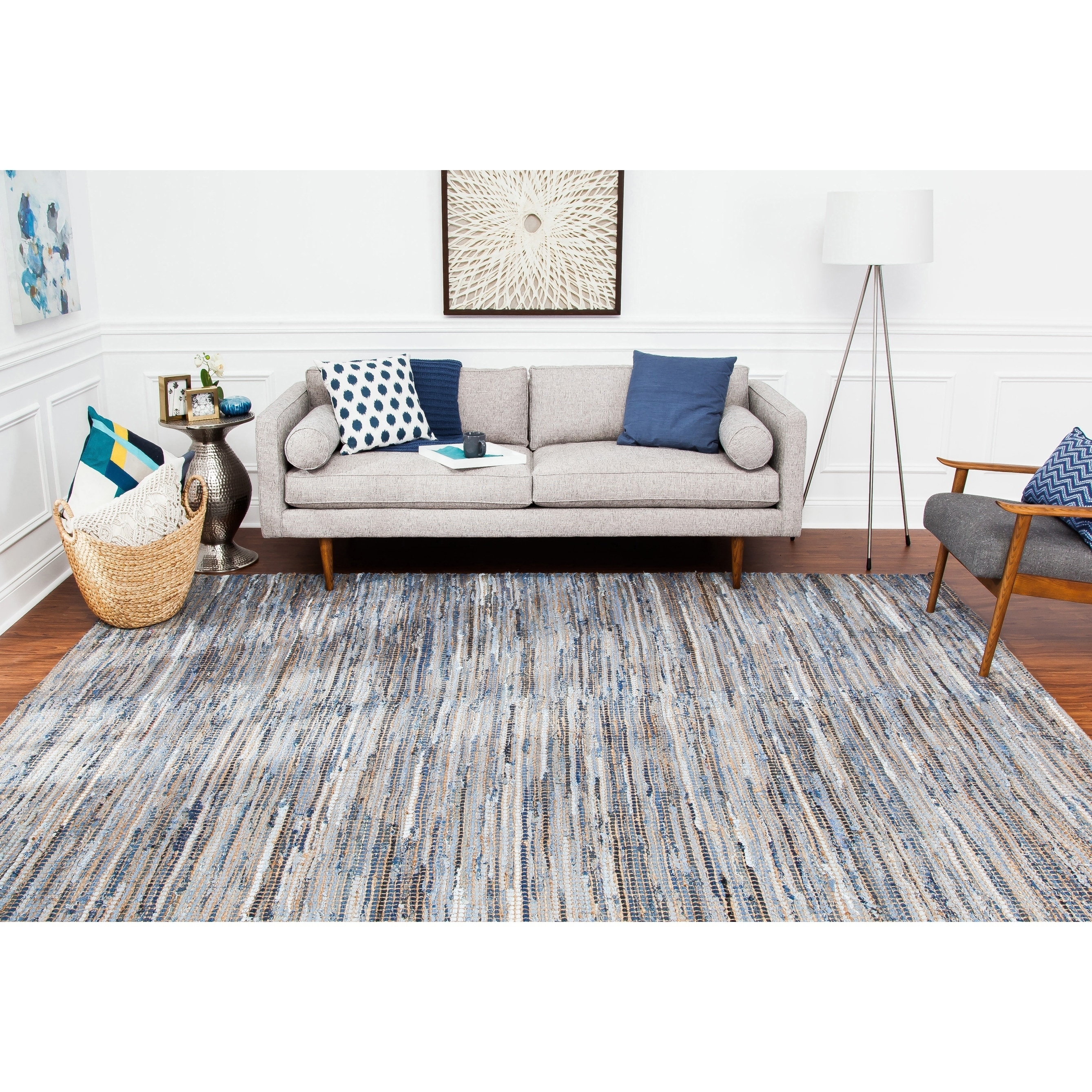 Hand loomed Oki Denim/jute Area Rug (5 X 8)