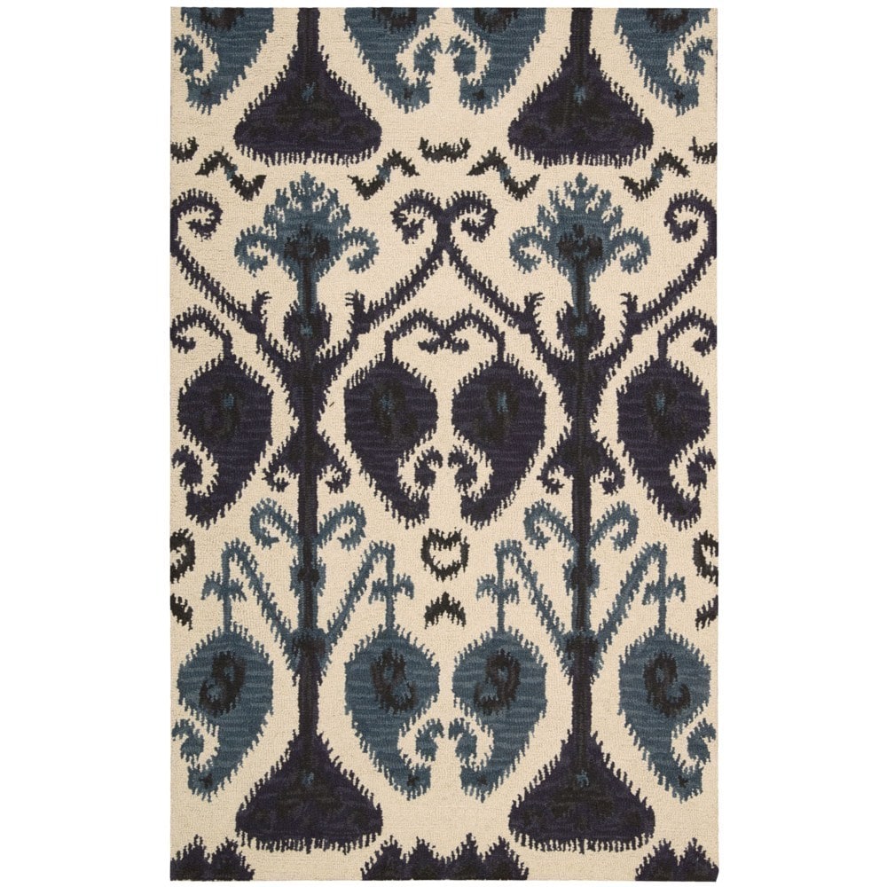 Hand tufted Siam Beige/ Blue Wool Rug (8 X 106)