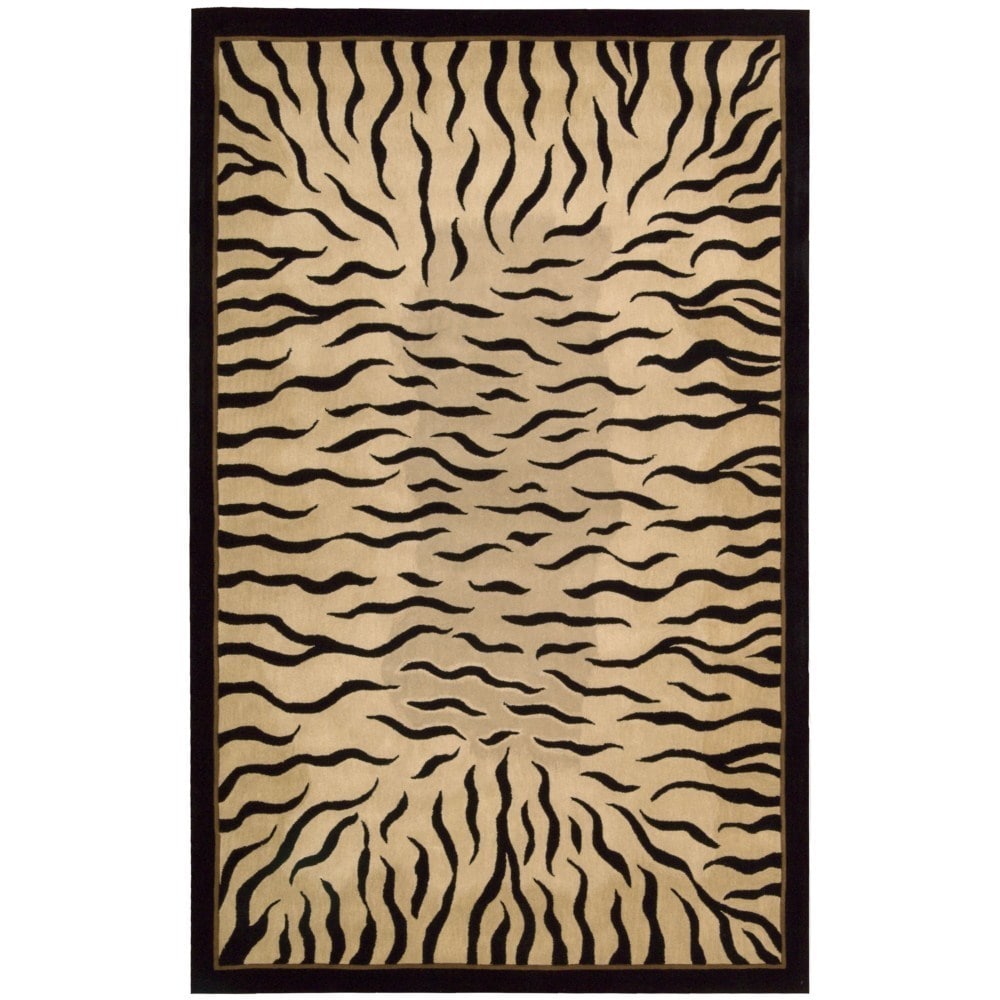 Dimensions Ivory/ Black Wool Area Rug (5 X 8)