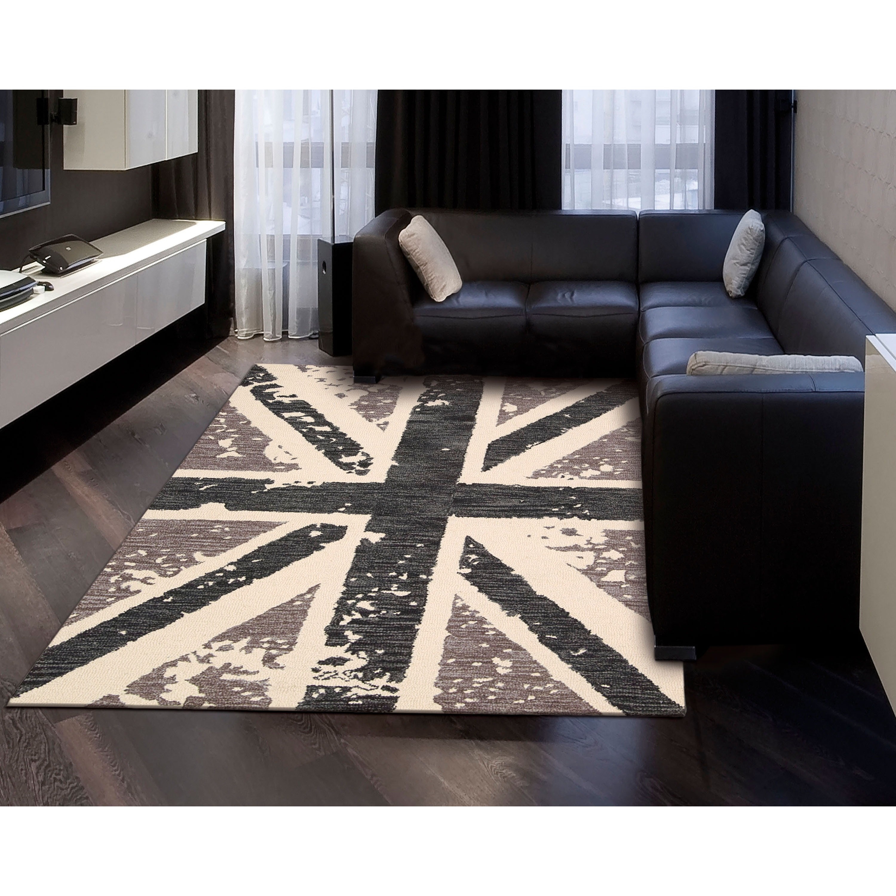 Hand tufted Siam Charcoal Grey Wool Area Rug (56 X 75)