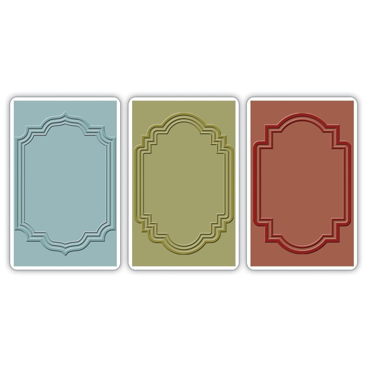 Sizzix Texture Trades A2 Embossing Folders 3/pkg   Outline Labels By Tim Holtz