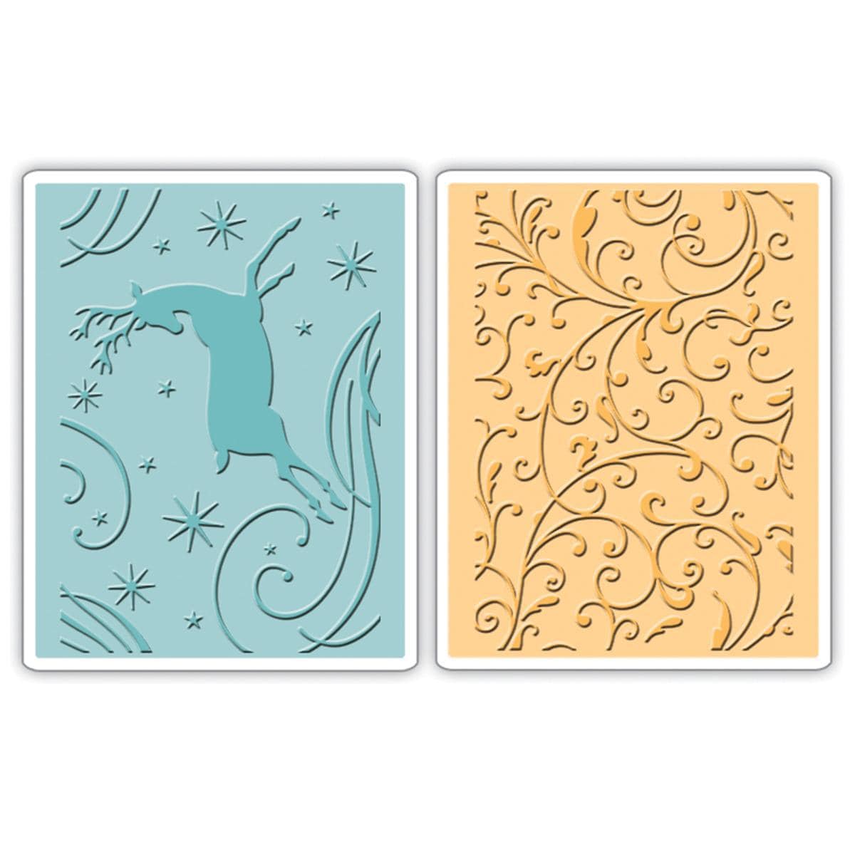 Sizzix Textured Impressions A6 Embossing Folders 2/pkg   Starry Night