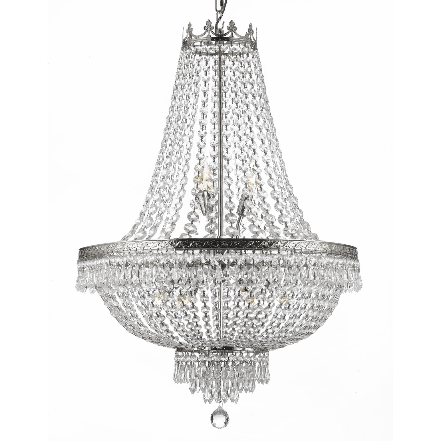 Gallery 9-light Silver/ Empire Crystal Chandelier (crystal chandelier) - Chandeliers For Bedrooms by Overstock.com