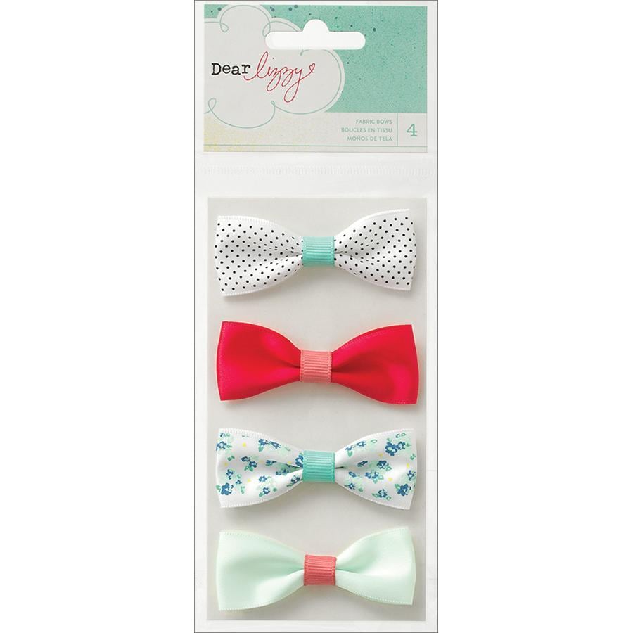 Polka Dot Party Fabric Bows 4/pkg