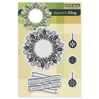 Penny Black Cling Rubber Stamp 5 X7.5 Sheet   Merry   Happy