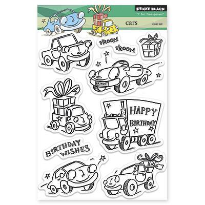 Penny Black Clear Stamps 5 X7.5 Sheet   Cars