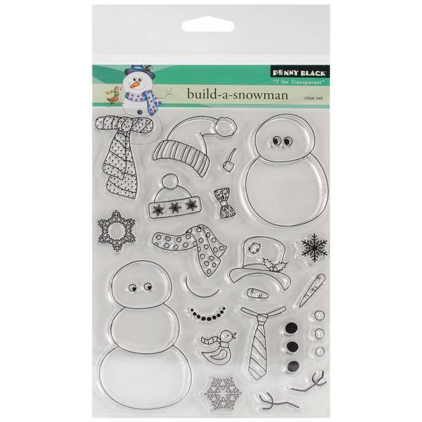 Penny Black Clear Stamps 5 X6.5 Sheet - Build-A-Snowman | Overstock.com ...
